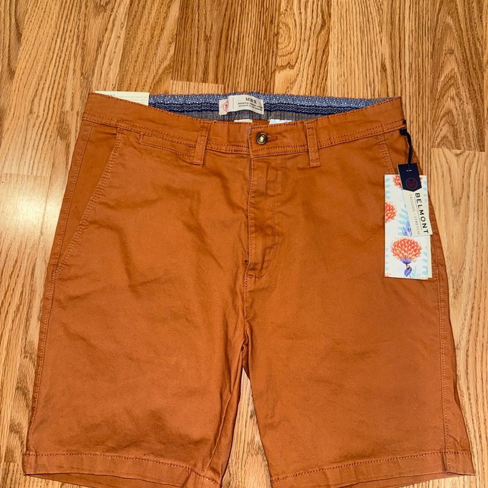 Men's Rust Flat Front Shorts
